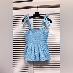 Kate Spade Light Blue Textured Top - Size Medium